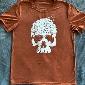 Kids Orange Skull Graphic T-Shirt